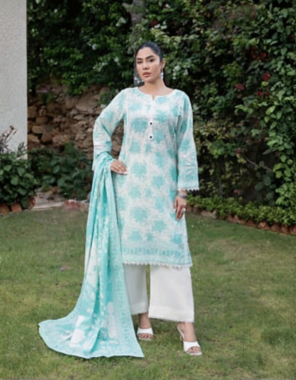 SALINA - Aqua Mist Khaddar Unstitched 3-Piece Suit