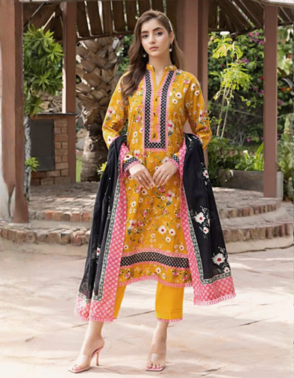 SALINA - Golden Marigold Khaddar Unstitched 3-Piece Suit